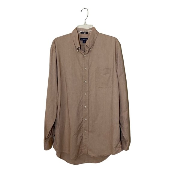 Lands End Tan Original Oxford Button Down SZ 36T - Picture 1 of 5